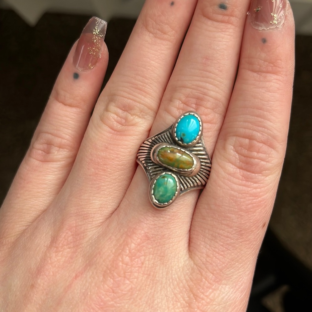 Genuine sterling turquoise ring